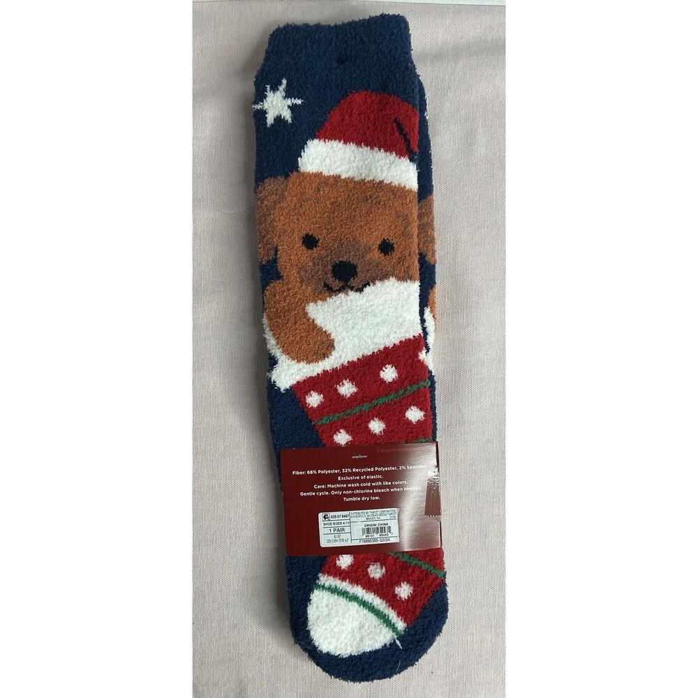 WONDERSHOP Women's Holiday Super Soft Crew Bear Socks (4-10)